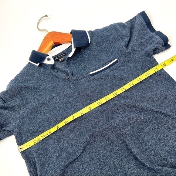 C&A PREMIUM Boy's Blue Two-Tone Short Sleeve Polo Top w/ Pocket Size 13-14Y - Picture 8 of 9